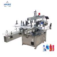 Fully automatic double side labeling machine/two side labeling machine for square bottles, round bottle sticker labeling machine